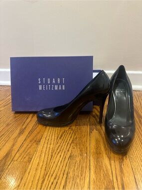 Stuart Weitzman Black Patent Platform Stiletto Pumps